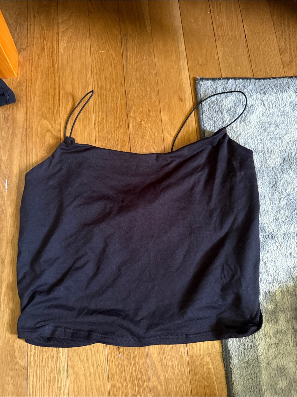 Black Spaghetti Strap Women's Tank Top
